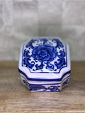 4" Blue and White Porcelain Box with Lid