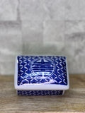 4" Blue and White Porcelain Box With Lid