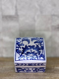 4" Blue and White Porcelain Box with Lid