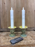 2 piece 7" Cream Battery Candle with Remote Control