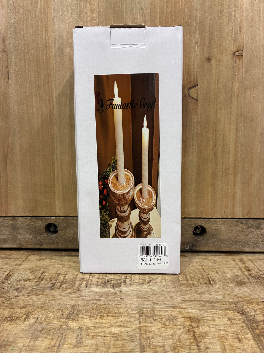 2 piece 7" Cream Battery Candle with Remote Control