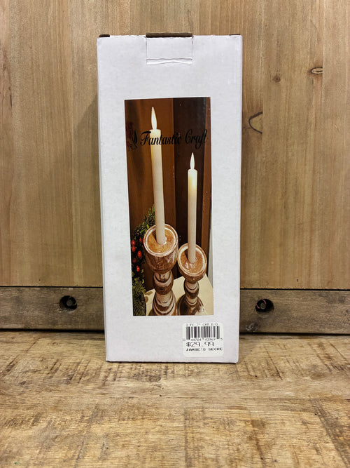 2 piece 7" Cream Battery Candle with Remote Control